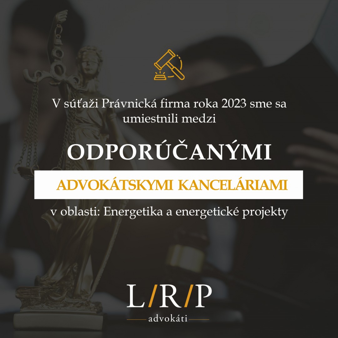 L/R/P advokáti, s.r.o. získali ocenenie za rok 2023 v oblasti energetiky a energetických projektov